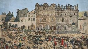 Reprodukcja Targ w Kazimierzu Stanisław Masłowski