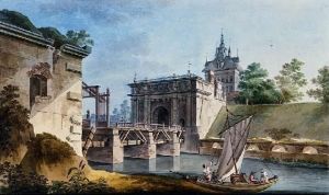 Reprodukcja Gdańsk Brama Wyżynna (Hohe Tor) z mostem zwodzonym Zygmunt Vogel