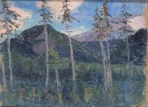 Reprodukcja Pejzaż górski Jan Stanisławski