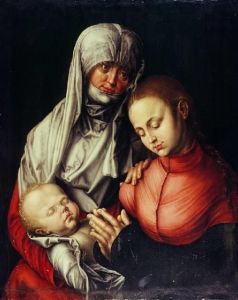 Reprodukcja Święta Anna Samotrzeć (wraz z córką Marią i małym Jezusem) Albrecht Dürer