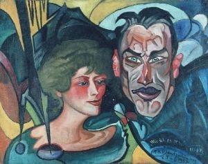 Reprodukcja Portret Anny i Jarosława Iwaszkiewiczów Stanisław Ignacy Witkiewicz Witkacy