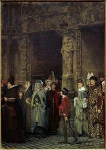 Reprodukcja Leaving Church in the Fifteenth Century 1864 Lawrence Alma Tadema