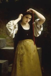 Reprodukcja The Red Ribbon 1869 William Adolphe Bouguereau