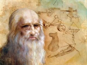 Reprodukcja Portrait of Leonardo da Vinci and some of his inventions Leonardo da Vinci