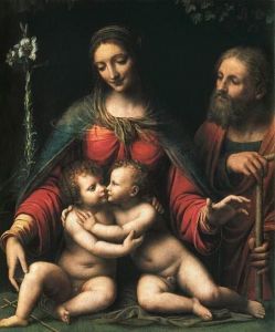 Reprodukcja The Holy Family with the Infant St beg 16th c. Leonardo da Vinci