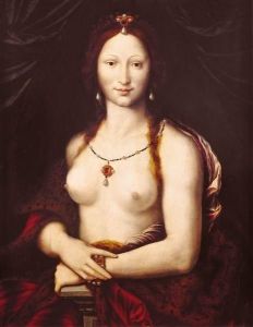Reprodukcja FONTAINEBLEAU School of (15301570) Gioconda or naked Mona Lisa (Mona Vanna Nuda) Paintin