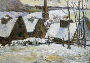 Reprodukcja Breton Village in Snow ca. 1894 Paul Gauguin