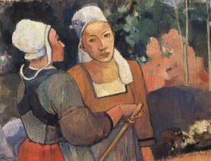 Reprodukcja Two Breton Women on the Road 1894 Paul Gauguin