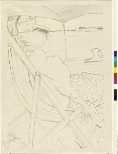 Reprodukcja La passag_re du 54 Promenade en yacht Henri de Toulouse Lautrec
