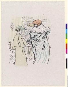 Reprodukcja Frau bei der Morgentoilette mit Mädchen Henri de Toulouse Lautrec