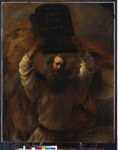 Reprodukcja Moses zerschmettert die Gesetzestafeln Rembrandt
