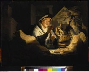 Reprodukcja Der Geldwechsler (Das Gleichnis vom Reichen) Rembrandt