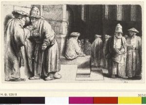 Reprodukcja Juden in der Synagoge XXX Rembrandt