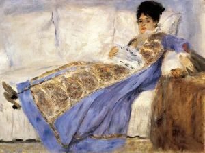 Reprodukcja Madame Monet lying on a Sofa 1872 Auguste Renoir