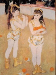 Reprodukcja Acrobats at the Cirque Fernando (Francisca and Angelina Wartenberg) 1879 Auguste Renoir