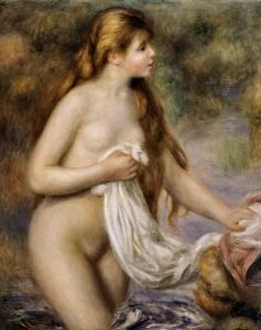 Reprodukcja Bather with long hair ca. 1895 Auguste Renoir