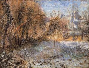 Reprodukcja Snowy Landscape ca. 1875 Auguste Renoir