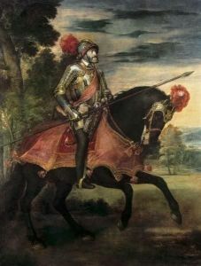 Reprodukcja The Emperor Charles V on Horseback in Mülhberg 1548 Tiziano Vecello (Tycjan)