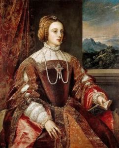 Reprodukcja Portrait of the Empress Isabella of Portugal 1548 Tiziano Vecello (Tycjan)