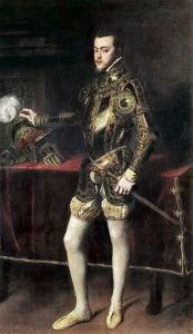 Reprodukcja Portrait of Philip II of Spain 1551 Tiziano Vecello (Tycjan)