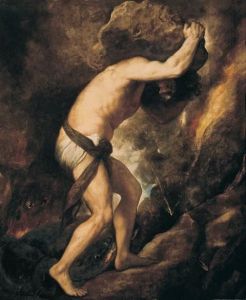 Reprodukcja Sisyphus 1548 1549 Tiziano Vecello (Tycjan)