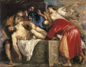 Reprodukcja The Entombment of Christ 1559 Tiziano Vecello (Tycjan)