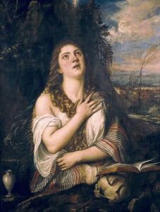 Reprodukcja Penitent Magdalene ca. 1530 ca. 1567 Tiziano Vecello (Tycjan)