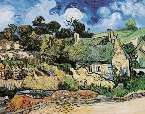 Reprodukcja Thatched cottages at Cordeville AuverssurOise 1890 Vincent van Gogh