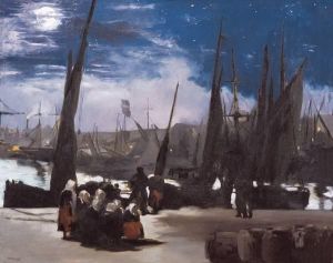 Reprodukcja Moonlight over the Port of Boulogne 1869 Edouard Manet