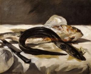 Reprodukcja Still Life with Eel and Red Muller 1864 Edouard Manet