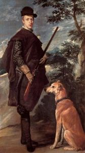 Reprodukcja Portrait of Cardinal Infante Ferdinand of Austria with Gun and Dog 1632 1636 Diego Velaz
