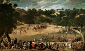 Reprodukcja Philip IV hunting Wild Boar (\'La Tela Real\') 1637 Diego Velazquez