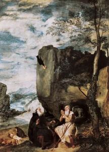 Reprodukcja Saint Anthony the Abbot and Saint Paul the Hermit 1634 Diego Velazquez