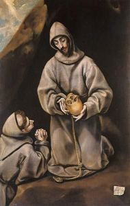 Reprodukcja Saint Francis and Brother Leo Meditating on Death 1582 El Greco