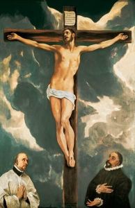 Reprodukcja The Crucifixion with Two Donors ca. 1585 ca. 1590 El Greco