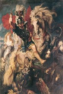 Reprodukcja The Combat Between Saint George and the Dragon 1606 Peter Paul Rubens