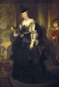 Reprodukcja Helena Fourment with a Carriage beg 17th c. Peter Paul Rubens