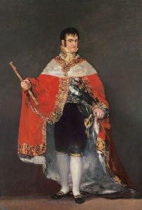 Reprodukcja King Ferdinand VII with Royal Mantle ca. 1815 Francisco Goya