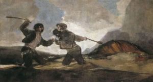 Reprodukcja Duel with Cudgels 1819 1823 Francisco Goya