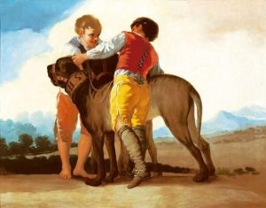 Reprodukcja Boys with Mastiffs ca. 1786 Francisco Goya