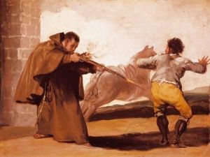 Reprodukcja Friar Pedro Shoots El Maragato as His Horse Runs Off 18061807 Francisco Goya