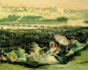 Reprodukcja The Meadow of San Isidro 1791 Francisco Goya