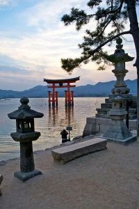 Japonia Torii chramu Itsukushima 2443 fototapeta